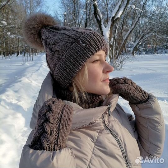 Шапка, варежки, шарф