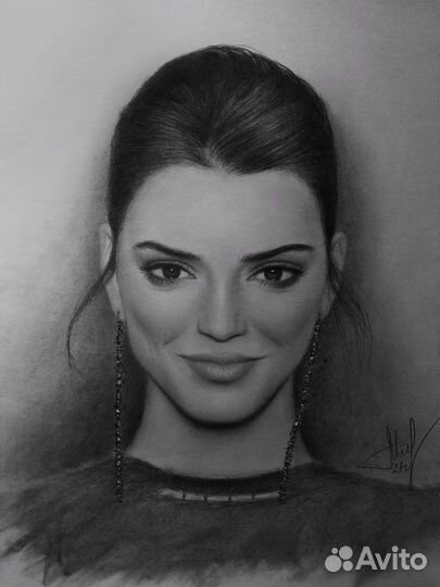 Портрет по фото на заказ простым карандашом