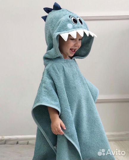 Важно Полотенце пончо детское для бассейна ванны