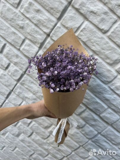 Букет мини из фиолетовой гипсофилы