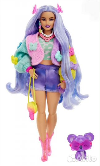 Кукла Barbie Extra лавандовые волосы, с коалой