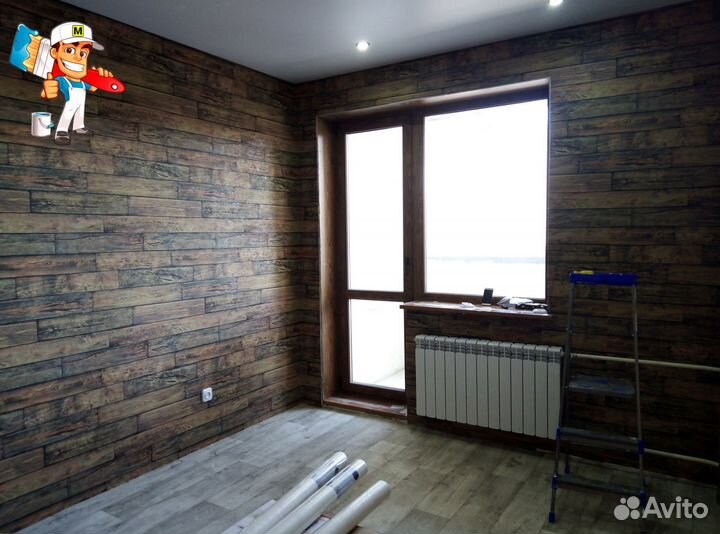 Поклейка обоев, шпаклевка стен