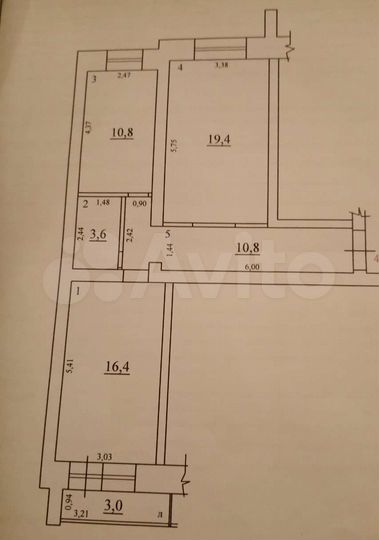 2-к. квартира, 64 м², 9/10 эт.
