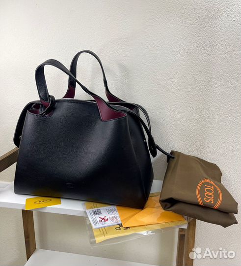 Сумка женская Tods черный/бордо