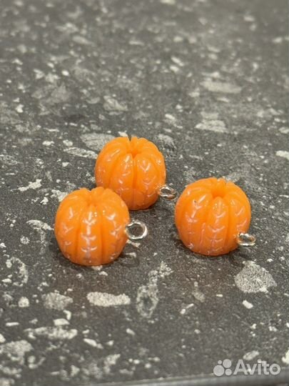 Бусины для рукоделия, мандарин