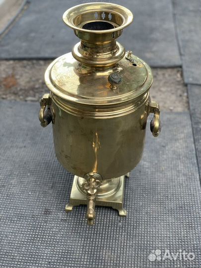 Тульский самовар на дровах из латуни