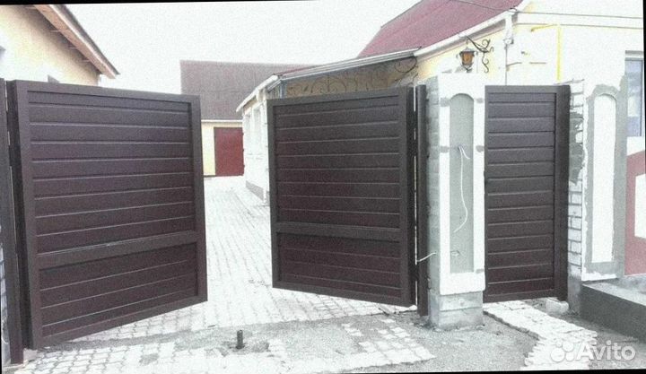 Ворота с калиткой распашные