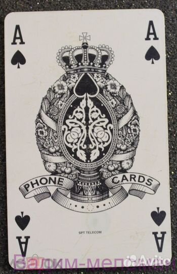 Телефонная карта чип 50 пиковый туз Чехия 1997г