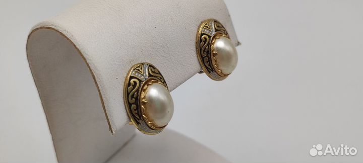 Клипсы винтажные Дамаскин №28 000 Размер на фото и