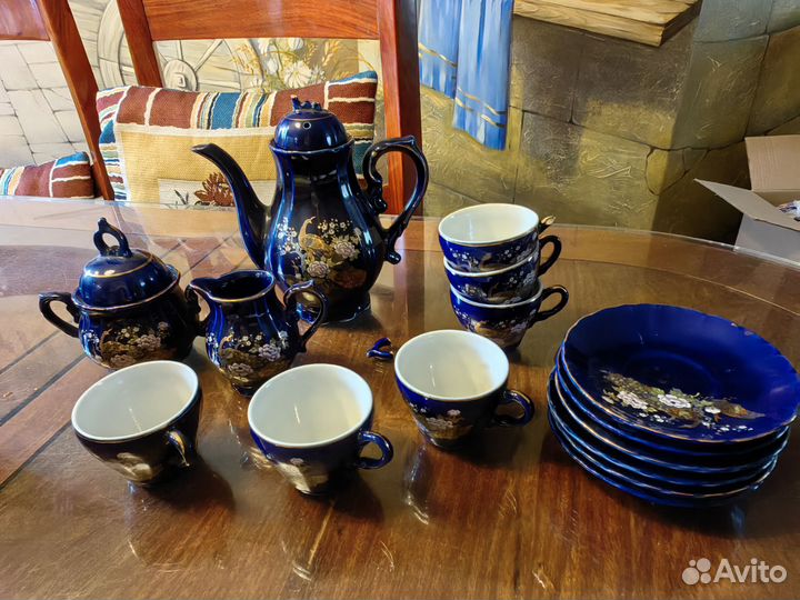 Сервиз кофейный синий Япония