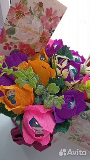 Сладкие букеты из конфет