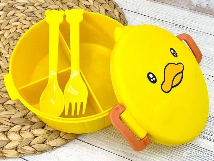 Ланч бокс для еды детский с приборами новый
