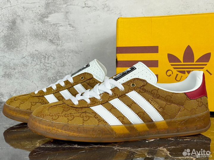 Adidas Gazelle Gucci Original GG Beige Brown