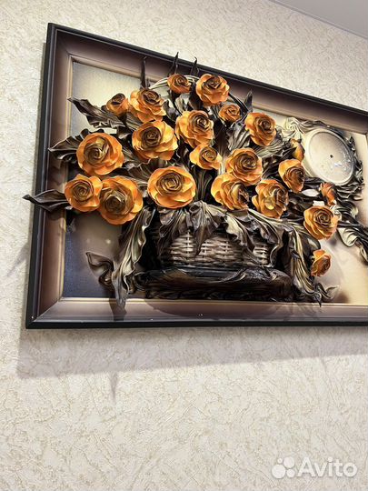 Панно на стену из натуральной кожи