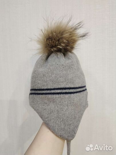 Шапка зимняя с натуральным помпоном