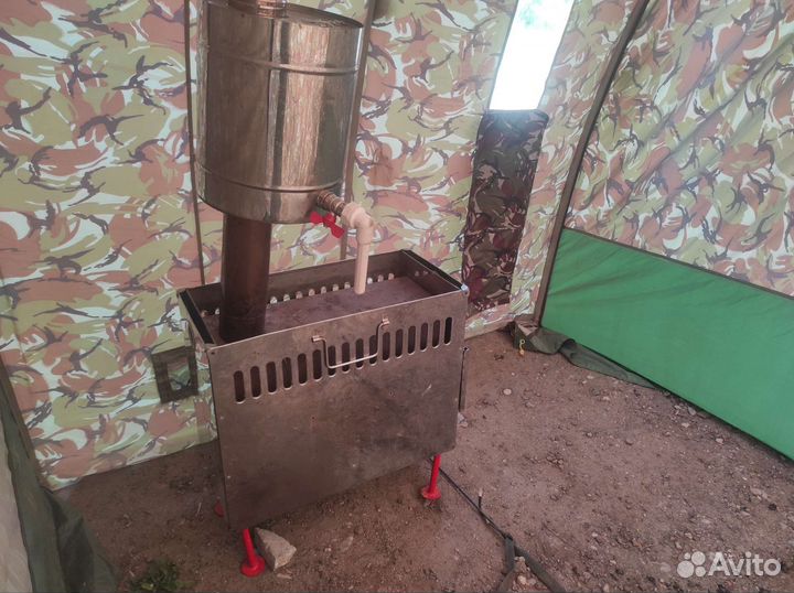Походная баня с печкой
