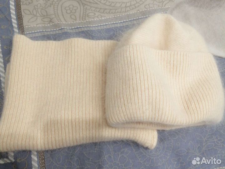 Комплект шапка и снуд зимний ангора