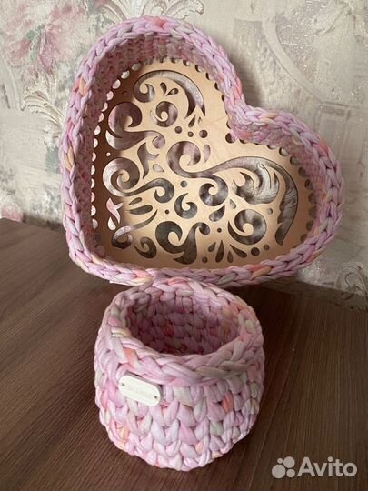 Трикотажная корзинка, интерьерная корзина
