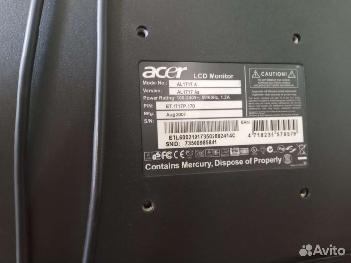 Монитор Acer Al1717 A