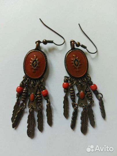 Винтажные серьги-подвески (бижутерия)