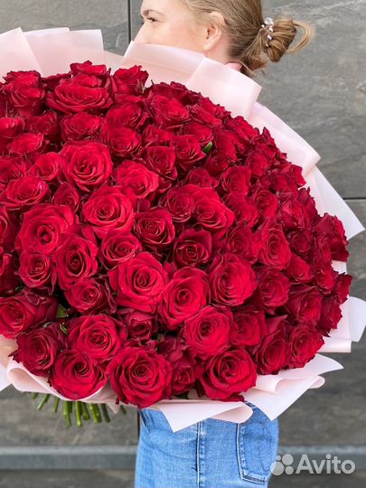 Роза премиум 60 см букет 101 роза доставка