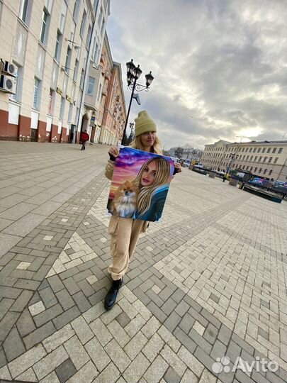 Портрет по фото на холсте