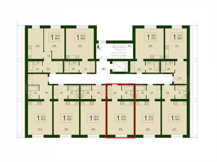 Квартира-студия, 31,8 м², 4/9 эт.