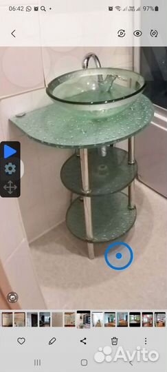 Раковина стеклянная для ванной