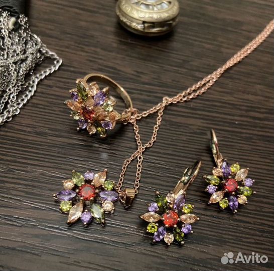 Бижутерия серьги, колье пакетом