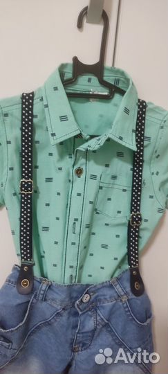 Костюм шорты и рубашка на мальчика 110-116см