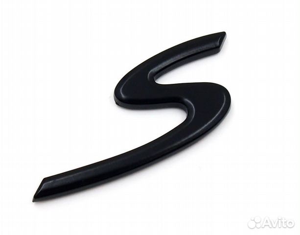 Эмблема на багажник S для Porsche черный глянец