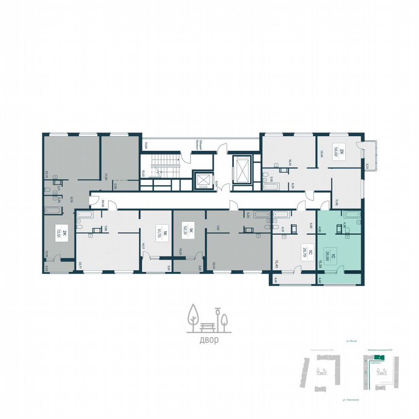 Квартира-студия, 26,7 м², 10/11 эт.
