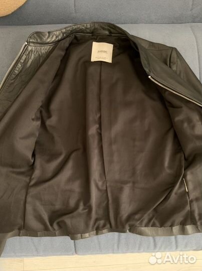 Кожаная куртка mango