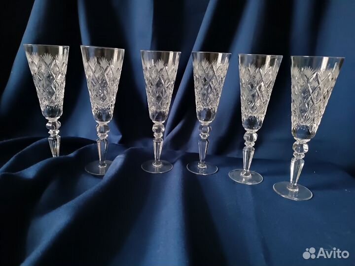 Бокалы хрусталь, высокие, 