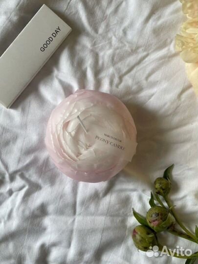 Свеча цветок (пион) ручной работы