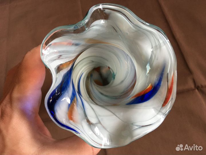 Рог изобилия, ваза. Цветное стекло СССР