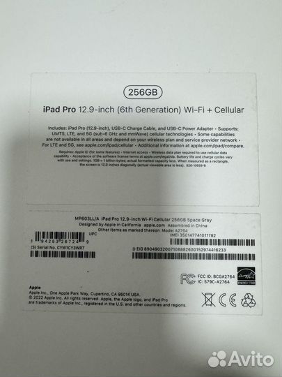 iPad Pro 12.9 (6th Generation) Wi-Fi + Cellular