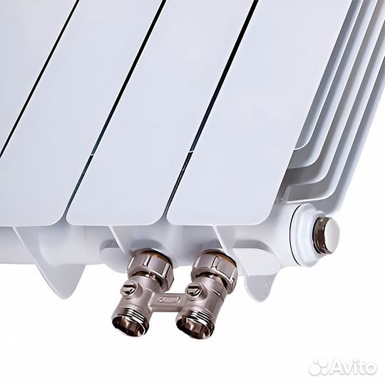 Радиатор биметаллический Rifar Base Ventil 500 мм 8 секций 3/4 нижнее правое подключение белый