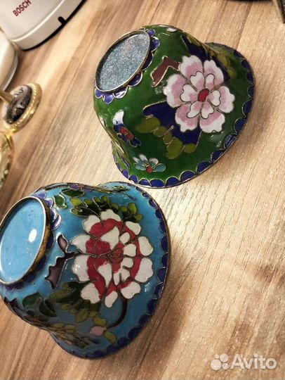 Ваза клуазоне, вышивка, яйцо, пиалы