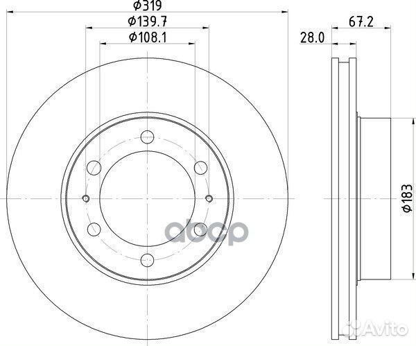 Диск тормозной перед