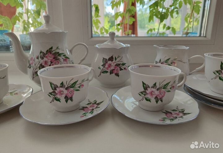 Фарфоровый чайный сервиз костяной фарфор СССР