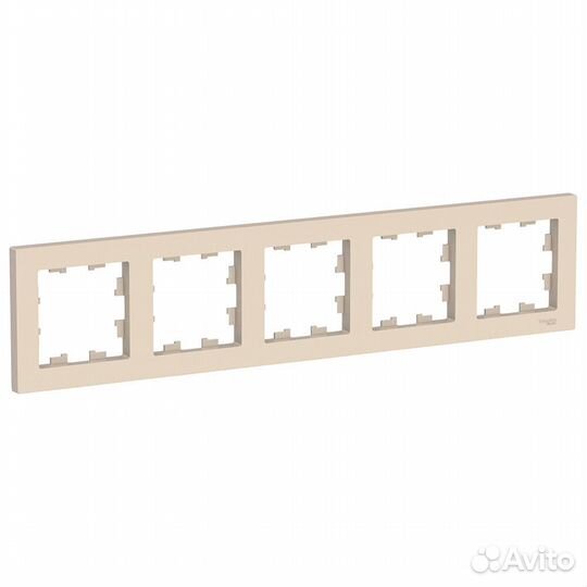 Рамка Systeme Electric AtlasDesign пятиместная бежевая (ATN000205)