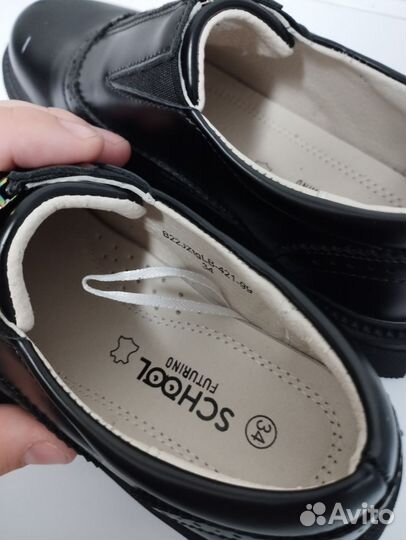 Ботинки туфли школьные для девочки 34 размер