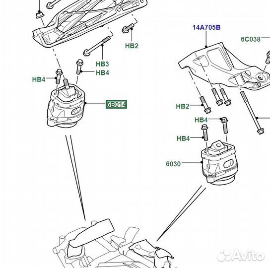 Опора двигателя Land Rover Range Rover 2002 - 2009