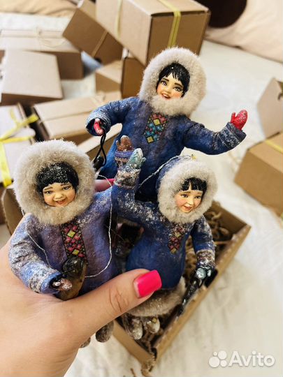 Ватные елочные игрушки СССР