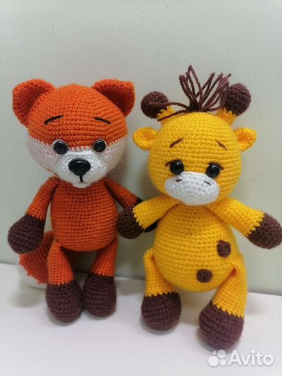 Мишка жираф Лиса игрушки мягкие