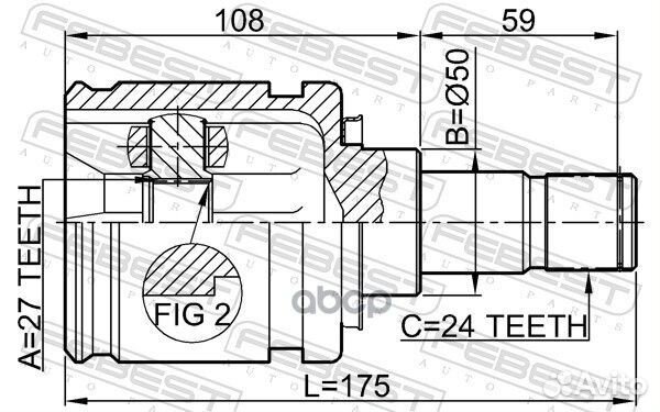 ШРУС внутренний перед лев 0111ACV30LH Febest