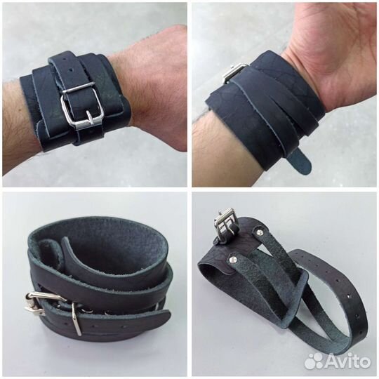 Манжета напульсник на руку натуральная кожа