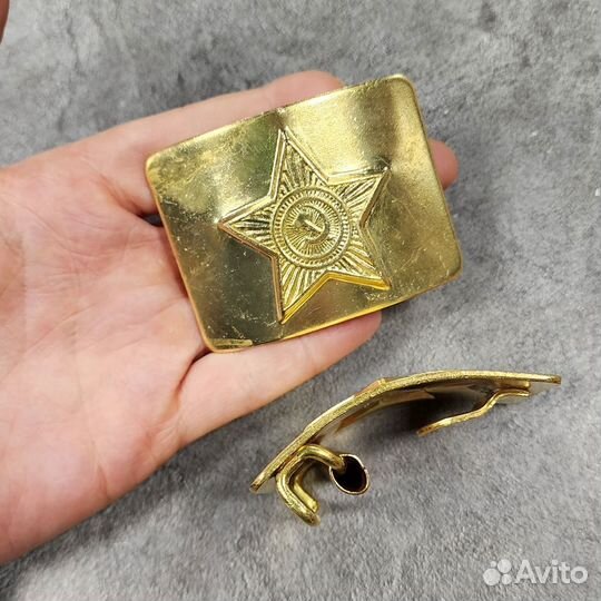 Бляха (пряжка) солдатская латунная, со звездой (СС
