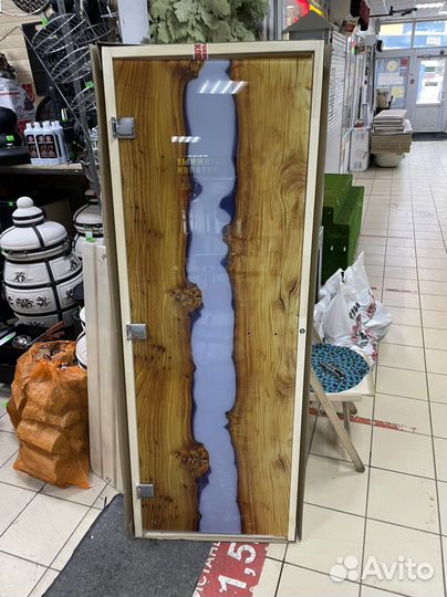 Дверь стеклянная для бани